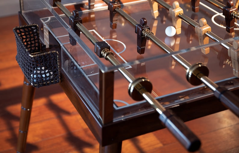 ✨Handmade Walnut & Plexiglass Foosball Table, Luxury Home Decor🤩