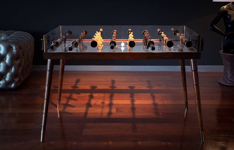 ✨Handmade Walnut & Plexiglass Foosball Table, Luxury Home Decor🤩