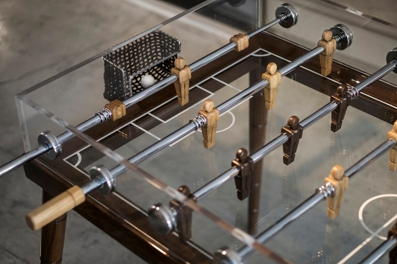 ✨Handmade Walnut & Plexiglass Foosball Table, Luxury Home Decor🤩