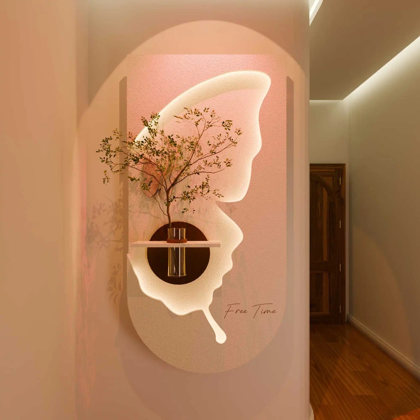 ✨Modern Home 3D Wall Decor with Glass Vase🌷, hydroponic plants Wall-Painting Lamp, Suitable for Bedroom, Living Room, Hotel🌻