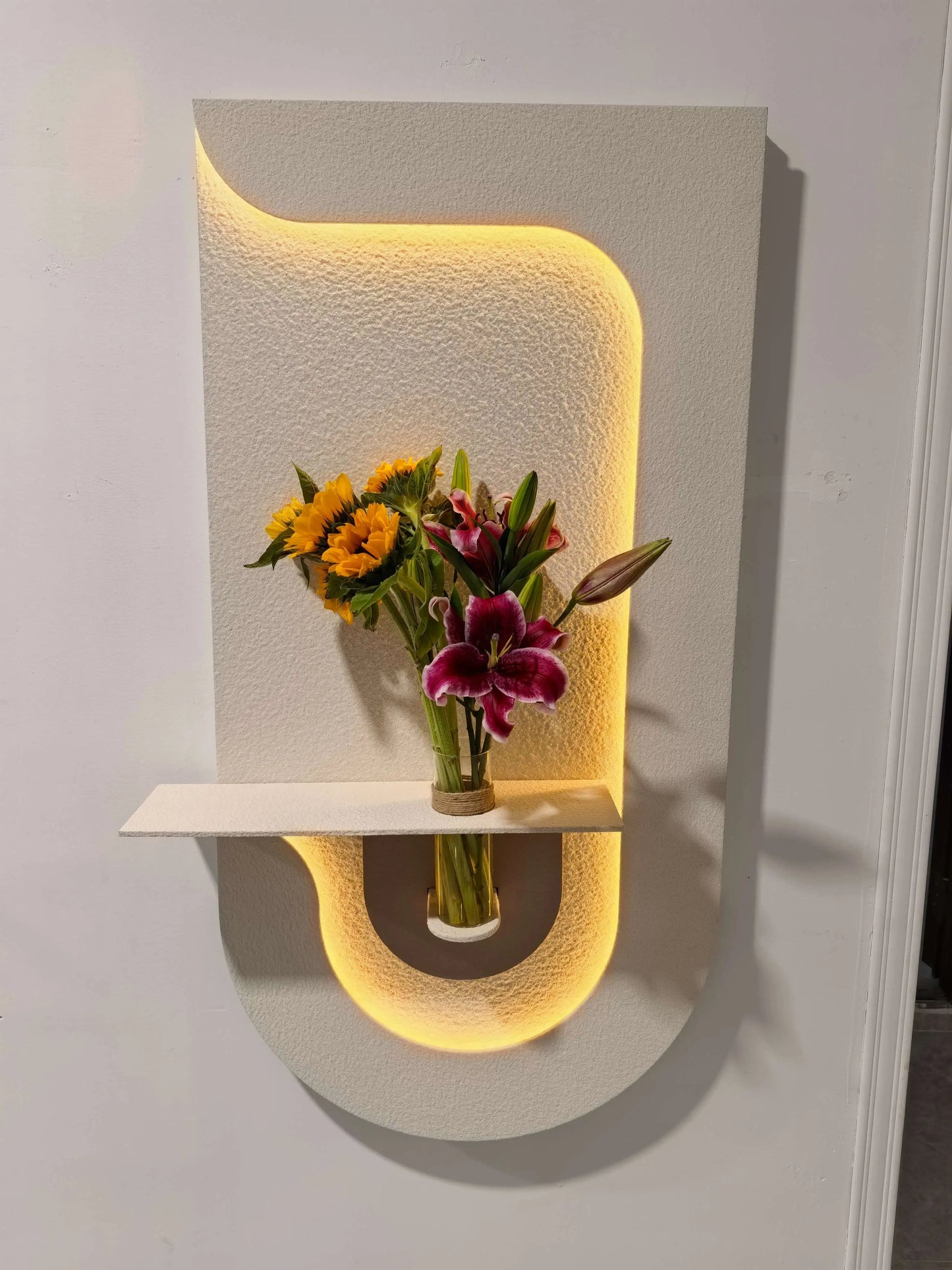 ✨Modern Home 3D Wall Decor with Glass Vase🌷, hydroponic plants Wall-Painting Lamp, Suitable for Bedroom, Living Room, Hotel🌻