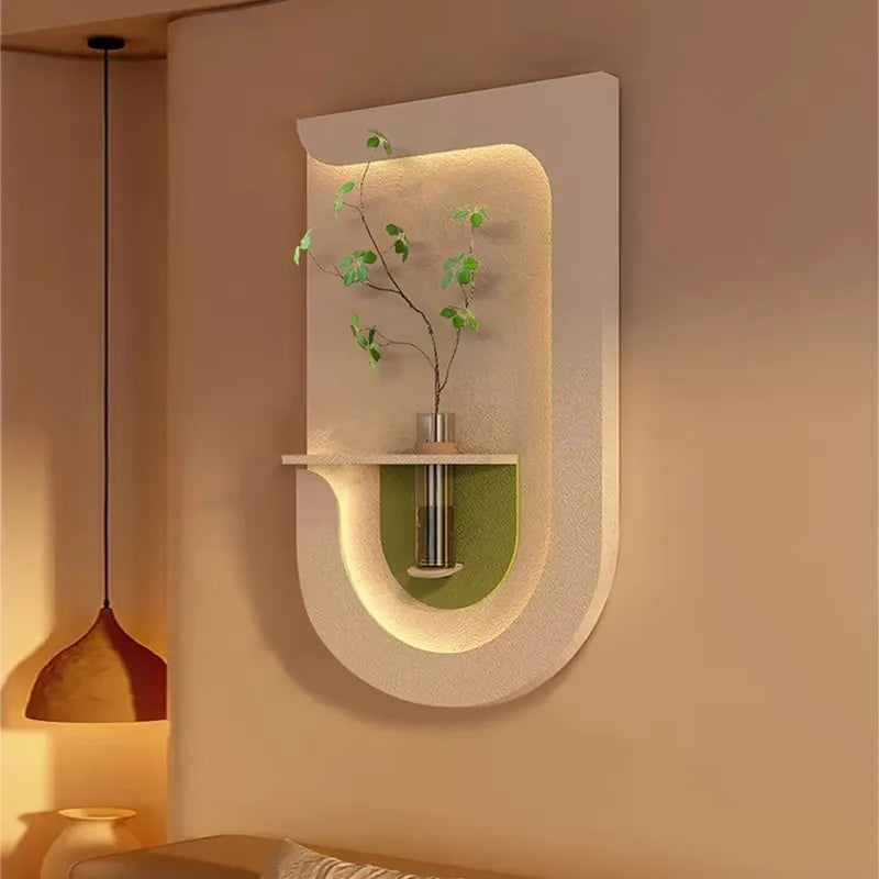 ✨Modern Home 3D Wall Decor with Glass Vase🌷, hydroponic plants Wall-Painting Lamp, Suitable for Bedroom, Living Room, Hotel🌻