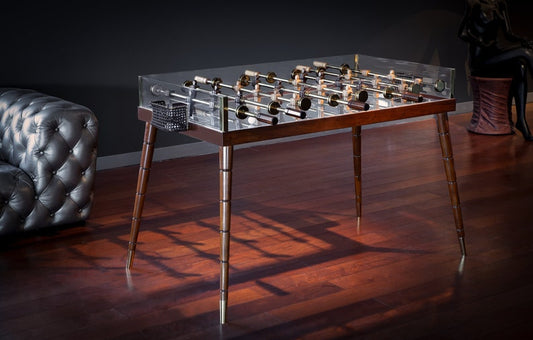 ✨Handmade Walnut & Plexiglass Foosball Table, Luxury Home Decor🤩