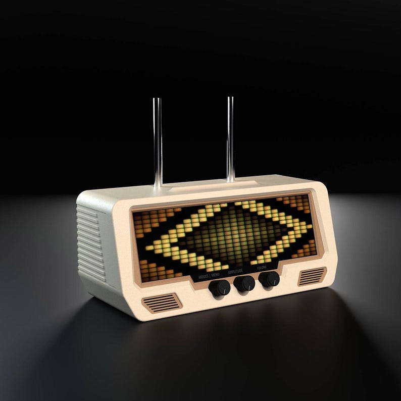 ✨Audio Visualizer PRO – Sandstone - 🎶Vinyl Record Holder | Sound Reactive Music Spectrum, 🤩RGB Clock for Music Studio Audiorays