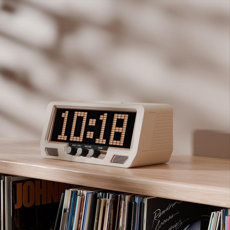 ✨Audio Visualizer PRO – Sandstone - 🎶Vinyl Record Holder | Sound Reactive Music Spectrum, 🤩RGB Clock for Music Studio Audiorays