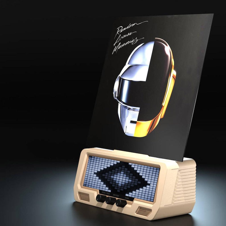 ✨Audio Visualizer PRO – Sandstone - 🎶Vinyl Record Holder | Sound Reactive Music Spectrum, 🤩RGB Clock for Music Studio Audiorays