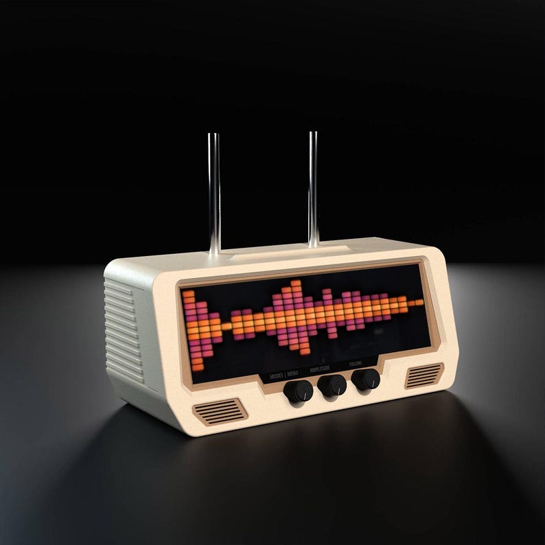 ✨Audio Visualizer PRO – Sandstone - 🎶Vinyl Record Holder | Sound Reactive Music Spectrum, 🤩RGB Clock for Music Studio Audiorays